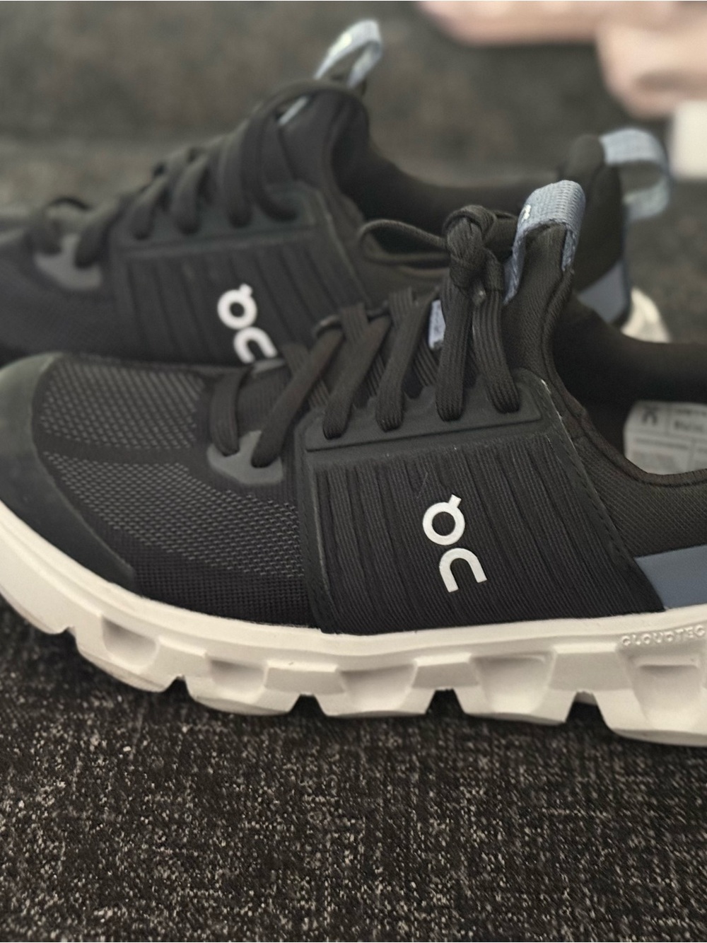 On Kids Cloudnova Sneakers in Black and Light Blue